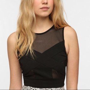 UO Sparkle&Fade Sheer+Bandage Crop Top